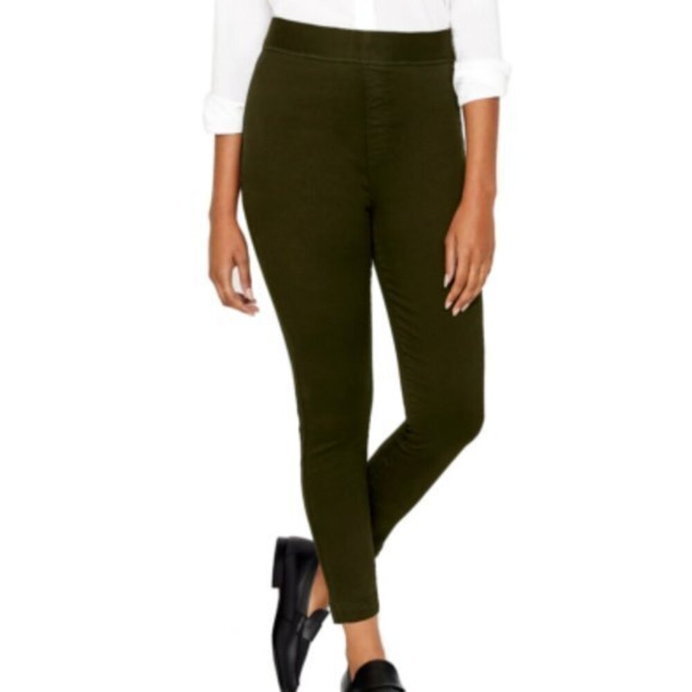 Buffalo David Bitton Dark Army Green HIgh Rise Slim Leg Stretch Pant Jeggings XS